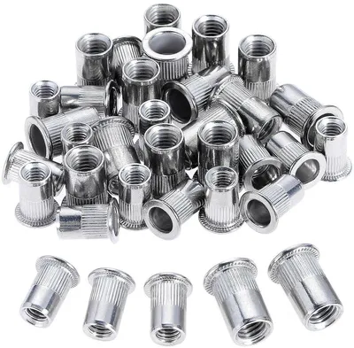 100PCS Blindnietmuttern M6 M8 Edelstahl Flachkopf Sortiment
