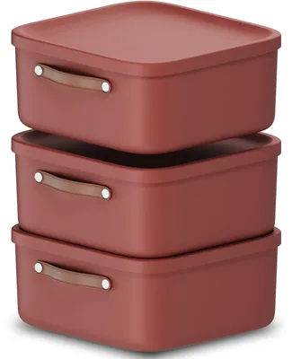 Produktbild von Rotho 3er-Set Aufbewahrungsbox 20 L Maloja - Kunststoffbox mit Deckel - Stapelbox 39,5 x 38,0 x 17,7 cm - Plastikbox Ordnungsbox Allzweckkiste