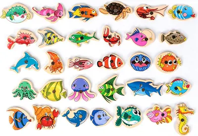 Produktbild von Magnetisches Angelspiel aus Holz, Feinmotorik, magnetisches Fischfang- und Zählspielzeug für Vorschulkinder
