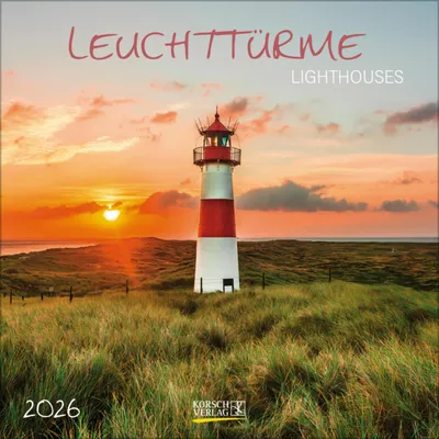 Produktbild von Korsch Kalender 2026: Leuchttürme – Zwölf große Bilder, mehrsprachiges Kalendarium