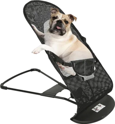 Produktbild von Hund Schaukelstuhl,Haustierbett Schaukelstuhl Für Haustiere,2 in 1 Wiege Und Hängematte Für Mittelgroße Kleine Hunde Schwarz