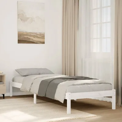 Immagine prodotto di Maison Exclusive - Letto in legno massello extra lungo senza materasso Bianco 100x210 Legno di pino