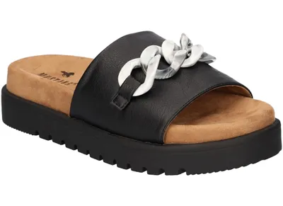 Produktbild von Mustang Damen Pantolette Plateau Kettendetail 1461-702, Größe:40 EU, Farbe:Schwarz