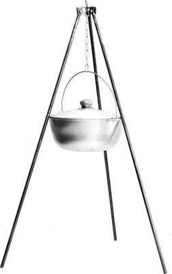 Produktbild von Kasan 2 L Aluminium Dreibein Gestell Stahl Camping Schwenktopf Gulaschkessel outdoor Kazan mit Bügel und Deckel