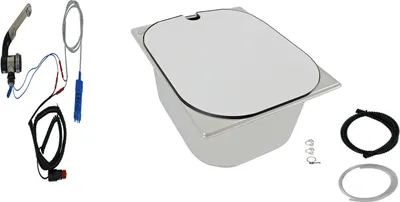 Image de Lavabo en acier inoxydable + couvercle camping 325x265x100 mm +technique camping-car
