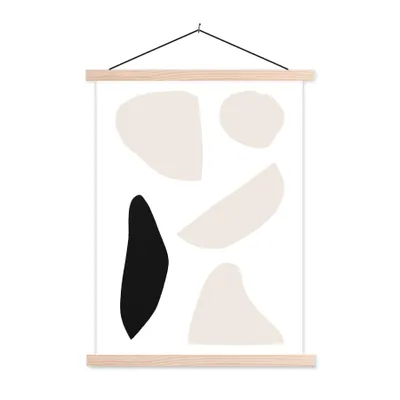 Produktbild von MuchoWow® Textilposter Pastell - Abstrakt - Minimalismus 40x53 cm mit holzfarbenen Rahmen - Schlafzimmer