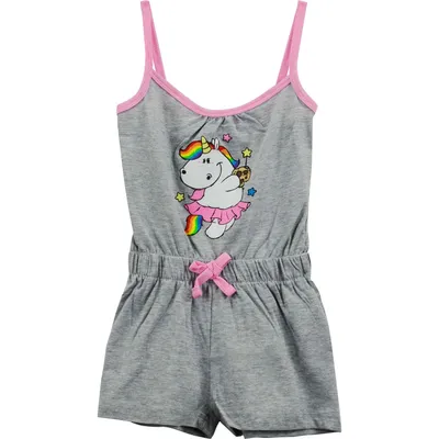 Produktbild von Pummel & Friends Jumpsuit für Mädchen - Pummelfee Overall Pyjama Schlafanzug Kinder Grau, Größe:134-140