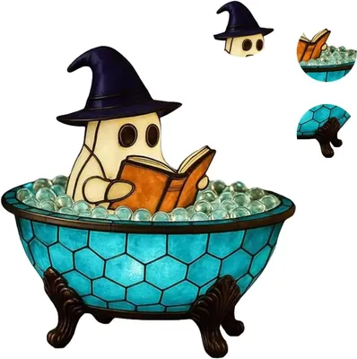 Produktbild von Halloween-Geister-Nachtlicht mit Farbwechsel, Blasenbad-Design, USB-betrieben