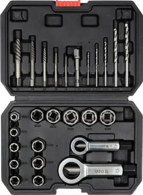 Ausdreher-Set YATO 26-teilig CrMo42 Stahl für Schrauben, Bolzen und Muttern