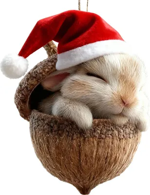 Produktbild von Waldtier-Eichel-Ornament, Waldtier-Weihnachtsornamente, 2D-Acryl, gemütliche Tannenzapfen-Tiere, Hängedekoration für Zuhause und Partys