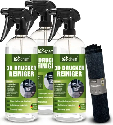 Produktbild von 3D-Drucker-Reiniger 3X 750 ml Spray für alle 3D-Drucker, PC-Teile und weitere Elektro-Geräte I Umweltschonender 3D-Druckbett-Reiniger mit hoher Lösekraft I Geruchsneutral und kennzeichnungsfrei