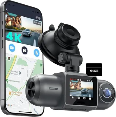 Image de Nouvelle Dashcam double 2.5K+1080P Dash Cam avant et intérieur HD caméra de voiture surveillance de stationnement 64GB