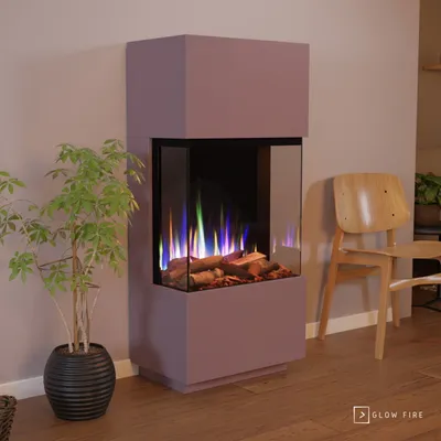 Produktbild von Glow Fire Elektrokamin 'PR11' in LED Standkamin in weiß mit Heizung (1500 W) | HxBxT: 130x61,5x40cm