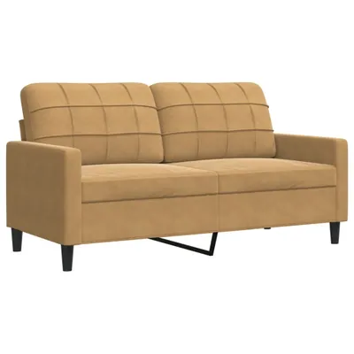Image de Canapé à 2 places Marron 140 cm Velours