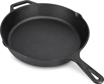 Produktbild von Navaris Gusseisenpfanne - 30cm Eingebrannte Pfanne Gusseisen Induktion, Cast Iron Pan, Gusspfanne, Grillpfanne Gusseisen, Gusseisenpfanne, Steakpfanne