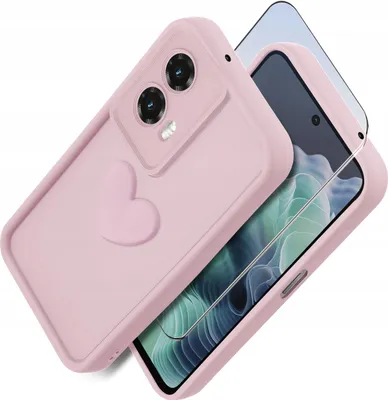 Zdjęcie produktu dla Etui do Motorola Moto G35 5G silikonowe MATOWE serce + Szkło na ekran