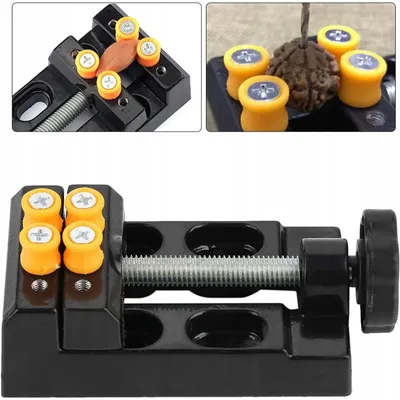 Produktbild von Rosfix Set Tischschraubstock Metall 63x105 mm – Kompakt, 55 mm Spannweite, Kunststoffbacken | Für Modellbau, Werkstatt, DIY