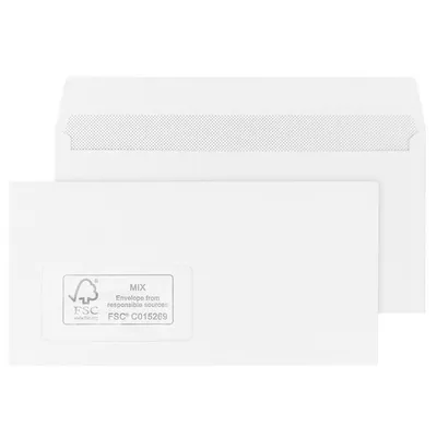 Produktbild von Briefhülle - DL, weiß, haftklebend, Innendruck, 100 g/qm, 500 Stück, 1 St.