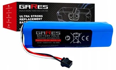 Zdjęcie produktu dla Gares Akumulator do Roidmi Eve Plus 14,4V | 14,4V 6,0 Ah Li-Ion | Mocna Bateria do Robot Sprzątający | Wydajny Zamiennik Gares®