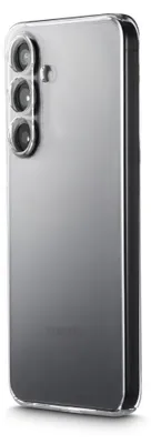 A clear, professional studio shot of a transparent phone case on a light gray background.