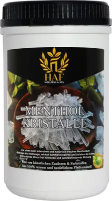Produktbild von HAF Mentholkristalle 500g in Dose | Saunakristalle aus 100% reinem Minzöl | Befreit die Atemwege | Für intensiven Sauna | Qualität:  Germany