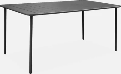 Produktbild von sweeek - Gartentisch aus Stahl 6-8 Plätze - Anthrazit