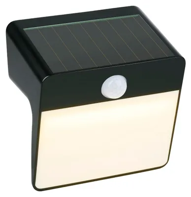 Produktbild von Grundig Solarleuchte für Außen - Solarwandleuchte mit Bewegungsmelder - Warmweißes LED Licht für Draußen - IP44 Spritzwasserschutz - 6-8 Stunden Ladezeit - Schwarz