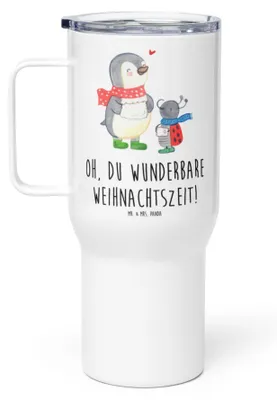 Produktbild von Mr. & Mrs. Panda thermosbecher Smörle Winterzeit - Weiß - Geschenk, Weihnachtsgruß, To-Go-Becher, Thermobecher, Teetasse, Weihnachten, Weihnachtszeit, Grüße