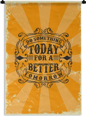 Produktbild von MuchoWow® Wandteppich Wandbehang Jahrgang - Gestaltung - Text 90x135 cm Tapisserie Dekoration Wandtuch - Baumwolle - Wandskulptur