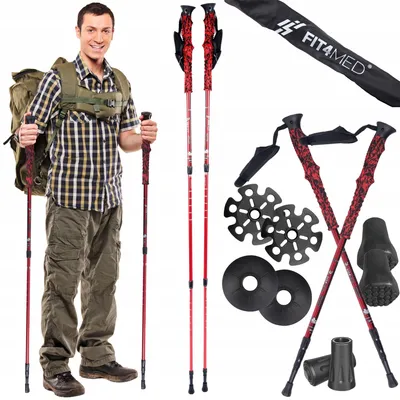Produktbild von Ultraleichte Trekkingstöcke 3-Segment mit Anti-Shock-System 105-135 cm