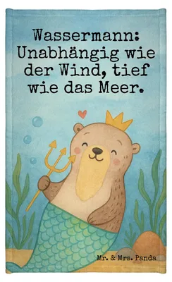Produktbild von Mr. & Mrs. Panda Handtuch Wassermann Astrologie Design - Weiß - Geschenk, Geburtstagsgeschenk, Frotteehandtuch, badezimmer, Klein, Sternzeichen, Tierkreiszeichen