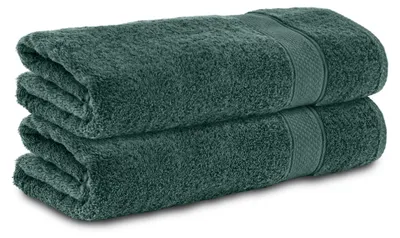 Immagine prodotto di Set di 2 asciugamani Komfortec 50x100 cm, 100% cotone, 470g/m², spugna, morbido, verde scuro