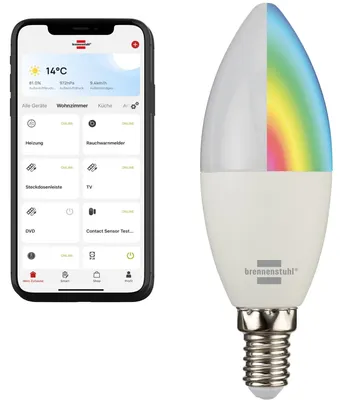 Produktbild von Brennenstuhl Connect WLAN LED Glühbirne SB 400 E14, Smart Home