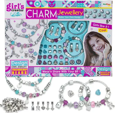 Produktbild von MalPlay Kinder Set zur Herstellung von Armbändern und Schmuck Perlen Bastelset für Mädchen ab 5 Jahren