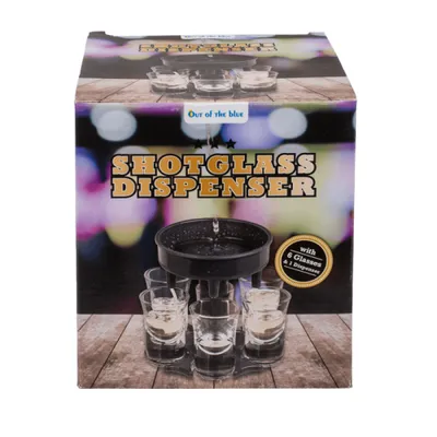 Produktbild von Schnapsglas Spender mit 6 Gläsern 25x12x15cm