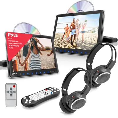 Produktbild von Pyle DVD Player Auto - 2 Kopfstützen Monitore 9,4" (24 cm) für Rücksitz - HDMI A
