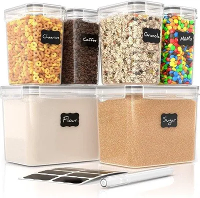 Obrázek produktu pro Sada kuchyňských nádob, 6 kusů, na mouku, cukr a obiloviny, nezbytné kuchyňské příslušenství