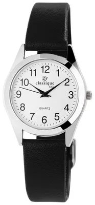 Produktbild von Herrenuhr Kunstleder aus Kunstleder, klassische Damenuhr, gut leserlich
