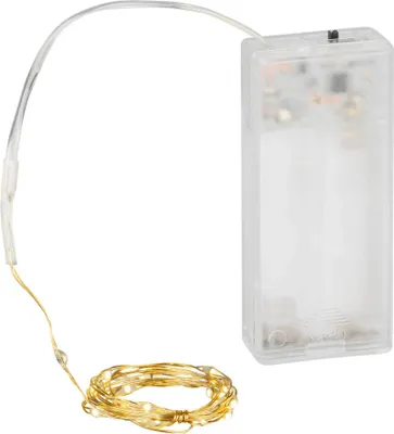 Produktbild von Coen Bakker LED Lichterkette Batterie Draht gold Timer 0,95m 20 LED warmweiß