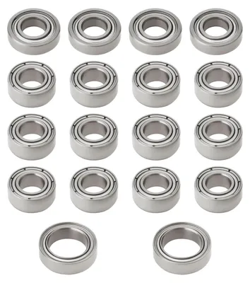 Kugellager-Set 18 Stück, Stahl, 3 Größen, silber
