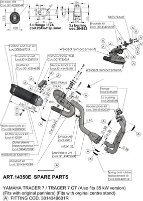 Produktbild von Auspuffrohr LeoVince Auspuff-Ersatzteil Verbindungsrohr für Yamaha Tracer 700