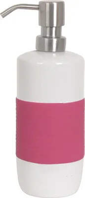 Produktbild von MSV Seifenspender "Moorea" Flüssigseifen-Spender Keramik, 7,5 x 7,5 x 21 cm - 400ml - Pink