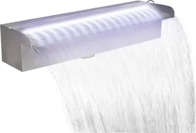 Immagine prodotto di vidaXL Fontana a cascata per piscina con LED Rettangolare in acciaio inox 45 cm