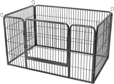 Produktbild von Outdoor Hundelaufstall - Welpengehege / Hundezaun - Freilaufgehege - 122 x 80 x 70 cm - Grau