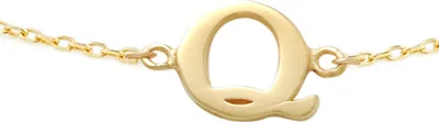 Produktbild von New Bling 9NBG-901Q Gouden Armband met Letter Q - 6mm - Ankerschakel - 16+1+1cm - 14 Karaat - Goud