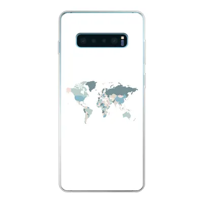 Produktbild von MuchoWow® Handyhülle Schutzhülle Hülle für Samsung Galaxy S10 Plus Weltkarte - Pastell - Länder Silikon Softcase Handy Hülle - Schutzhülle