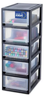 Obrázek produktu pro Úložný box - 7 l - Černý - Stohovatelný - Organizér do koupelny, kuchyně a dílny