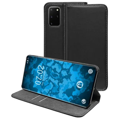 Produktbild von PhoneNatic Kunst-Lederhülle kompatibel mit Samsung Galaxy S20+ - Book-Case schwarz Cover
