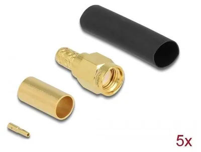 Image de DELOCK RP-SMA Stecker zum Crimpen LMR200 mit Schrumpfschlauc