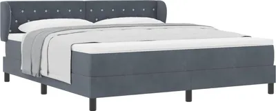 Obrázek produktu pro Postel s boxspringem s čelo Tmavě šedá 180 x 200 cm samet